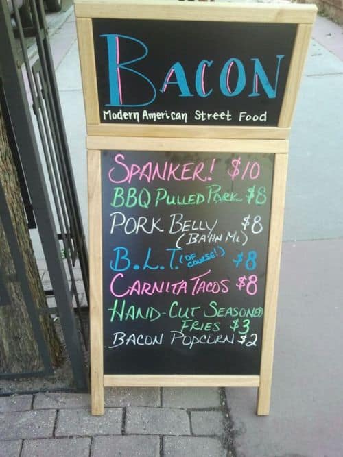 bacon trolley menu